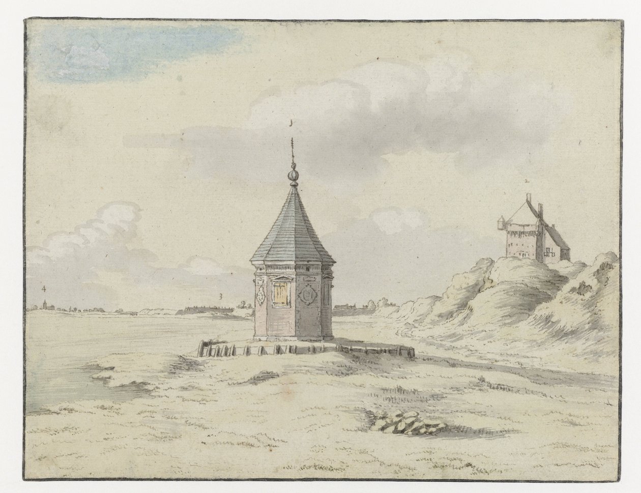 Utsikt over Stadsfontein (‘Byfontenen’), Bergen op Zoom av Josua de Grave (possibly)