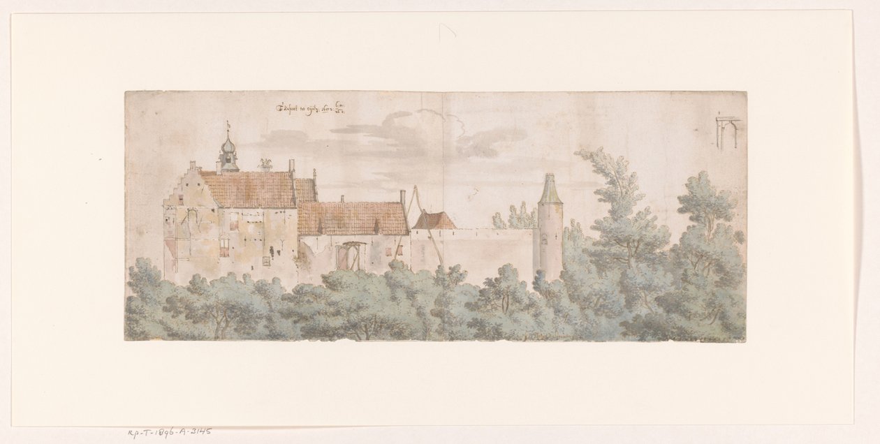 Utsikt over Ooij slott, Nord-Brabant av Josua de Grave