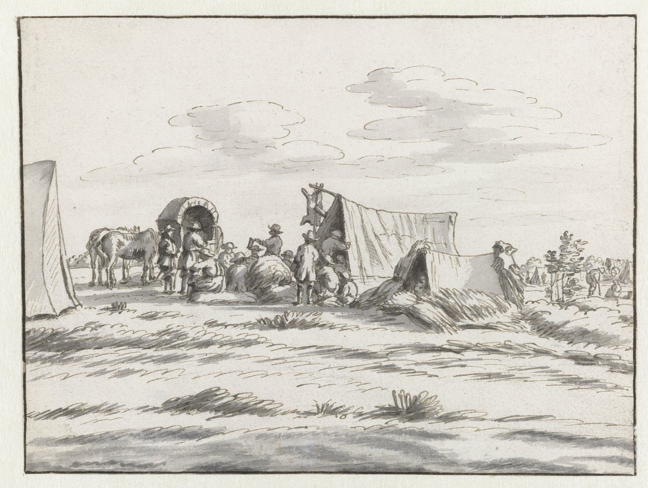 Utsikt over et leir av Army of Willem III nær Leuven av Josua de Grave