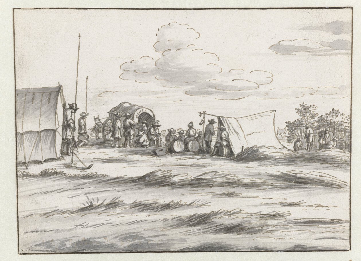 Utsikt over et leir av Army of Willem III nær Leuven av Josua de Grave