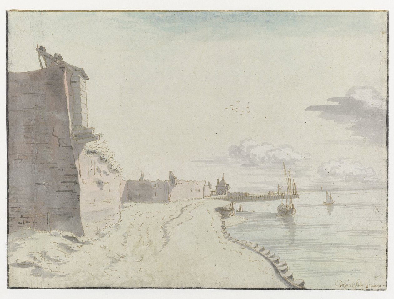 Utsikt over Waterschans Bulwark, Bergen op Zoom av Josua de Grave