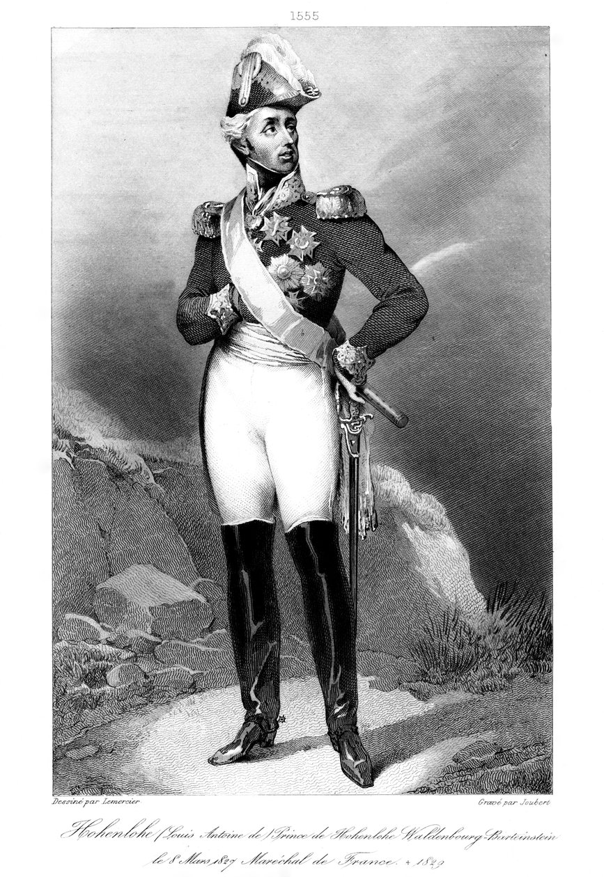 Louis Aloysius, prins av Hohenlohe-Waldenburg-Bartenstein 1765-1829, marskalk av Frankrike, 1839. av Joubert