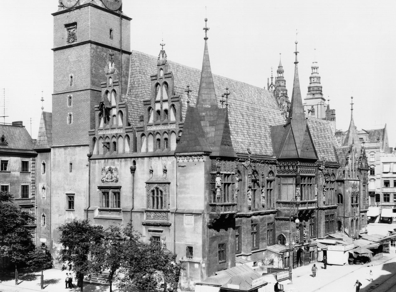 Rådhuset, Breslau (dagens Wroclaw) Polen, ca. 1910 av Jousset