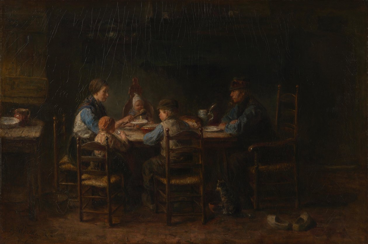 Bondefamilie ved bordet av Jozef Israëls