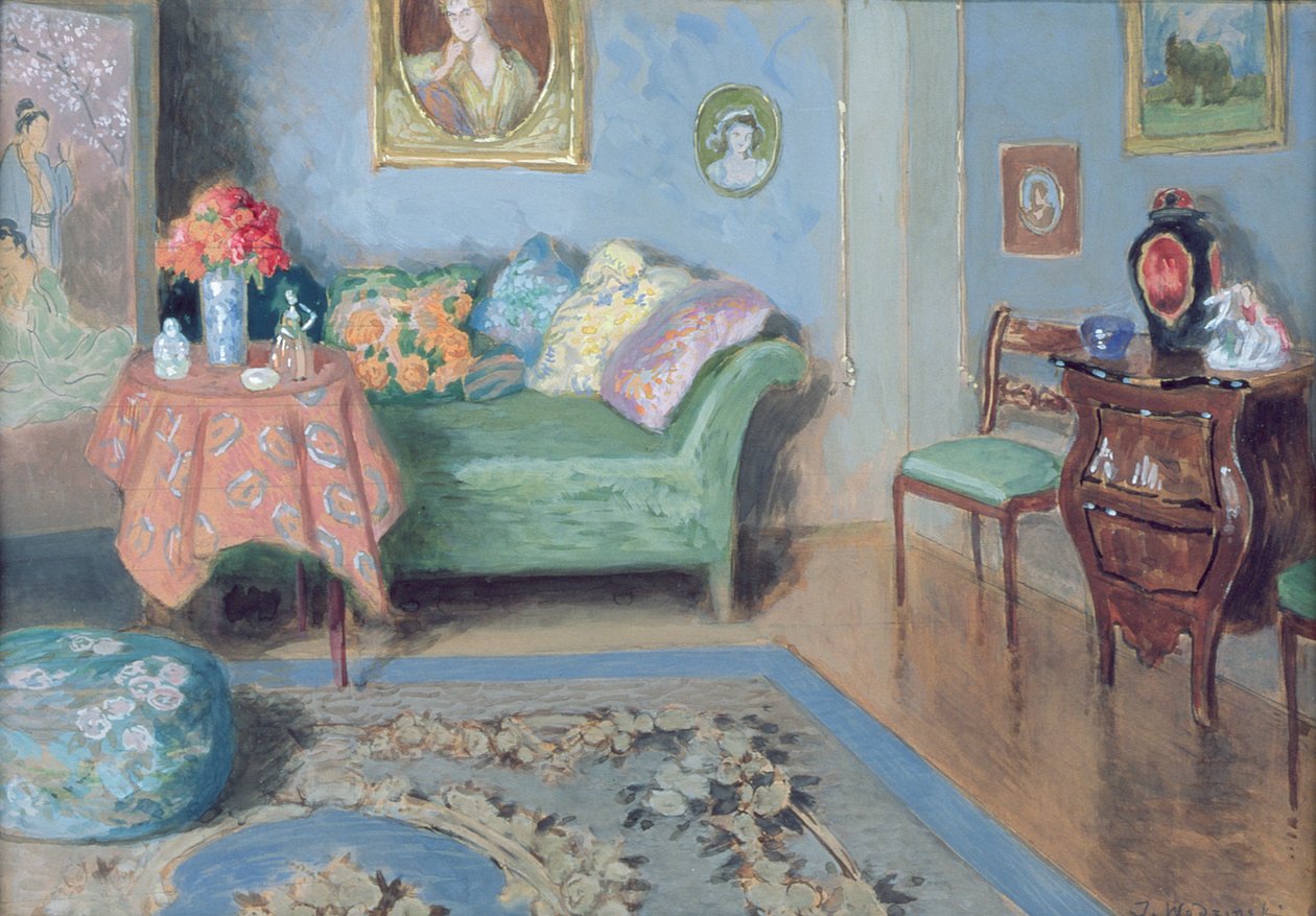 Lille tegnestue, ca. 1915 av Jozef Wodzinski