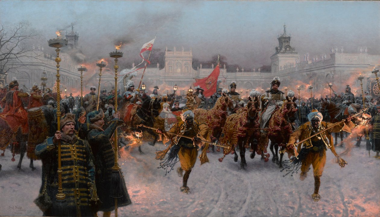 Avgang fra Wilanów av John III Sobieski og Marysienka, 1897. av Jozef Brandt