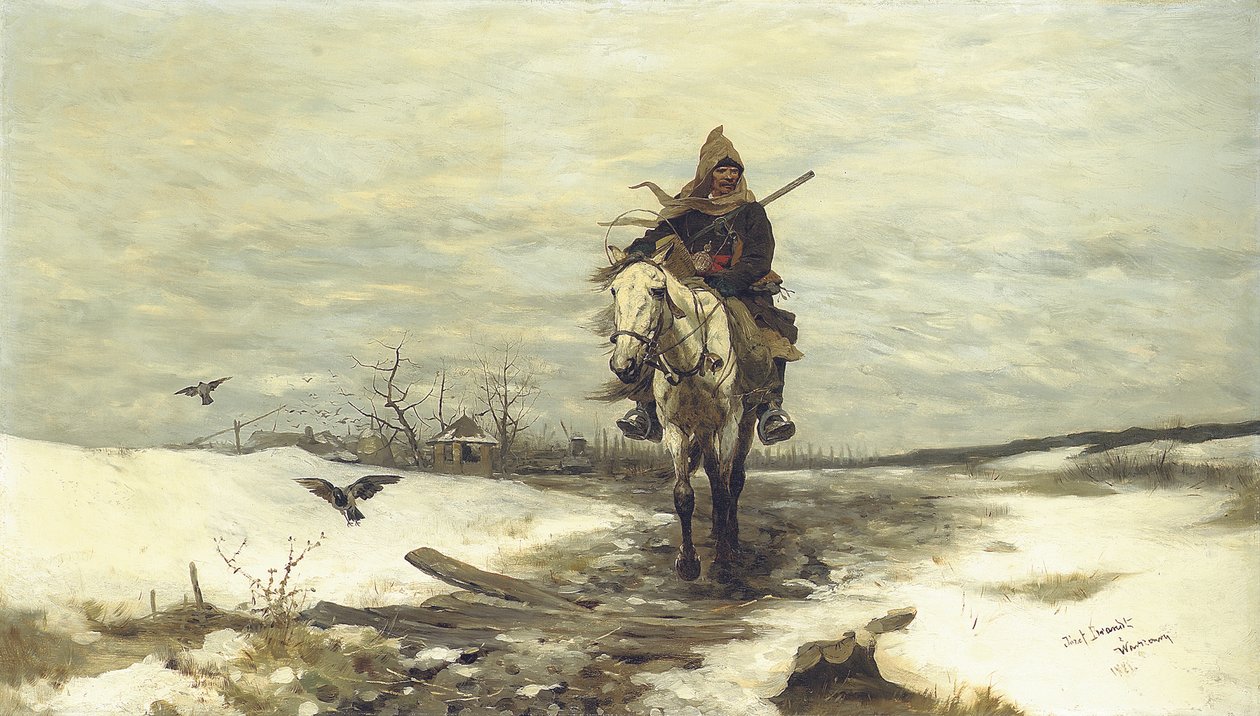 Den ensomme jegeren, 1881 av Jozef Brandt