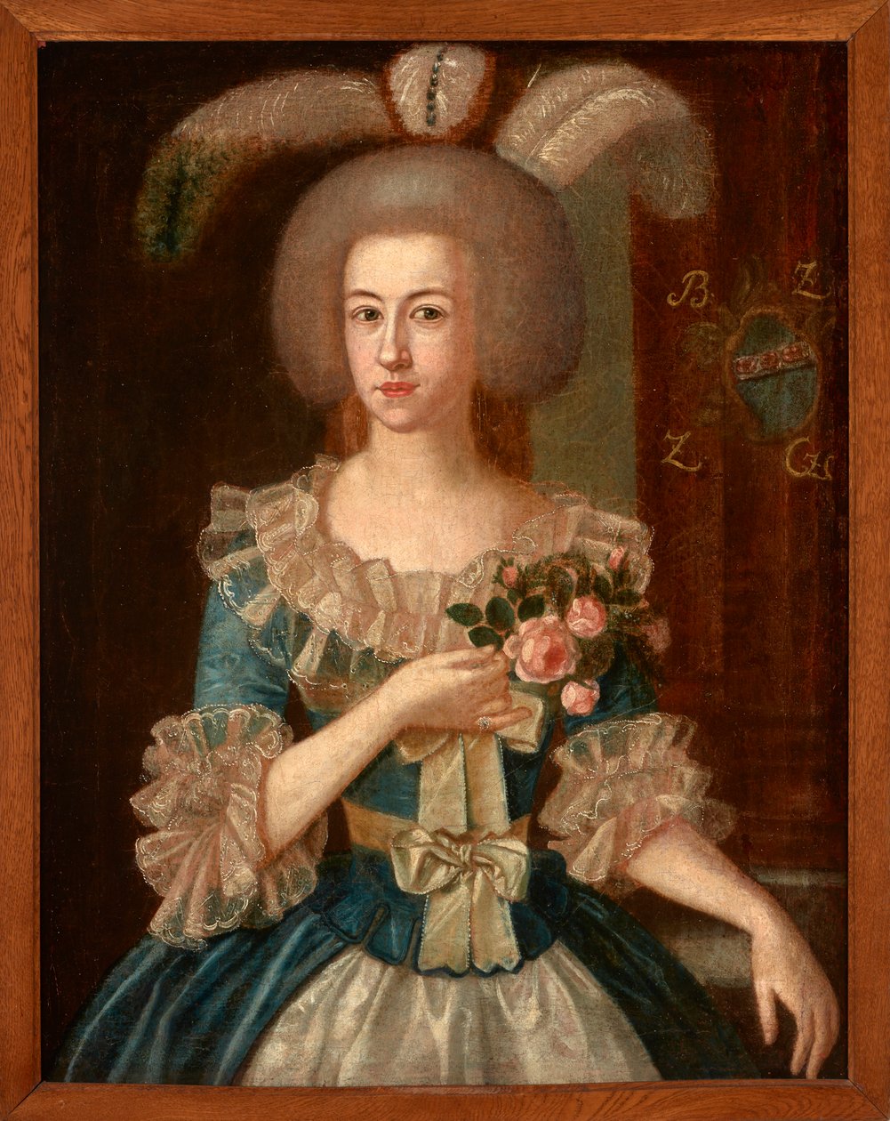 Portrett av en ukjent kvinne. 1790-1805 (olje på lerret) av Jozef Faworski