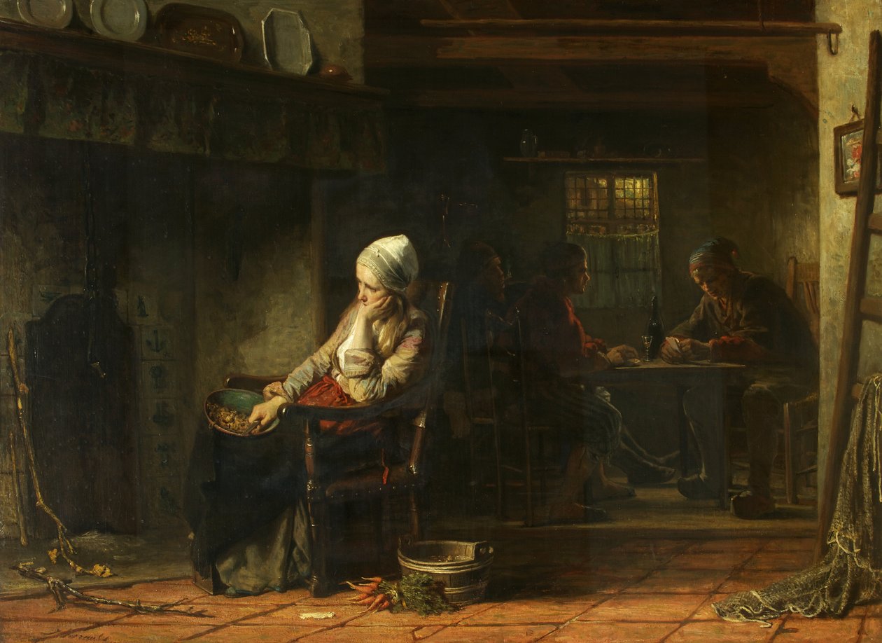 En ulykkelig kvinne, eller hjemlige sorger, 1859 av Jozef Israëls