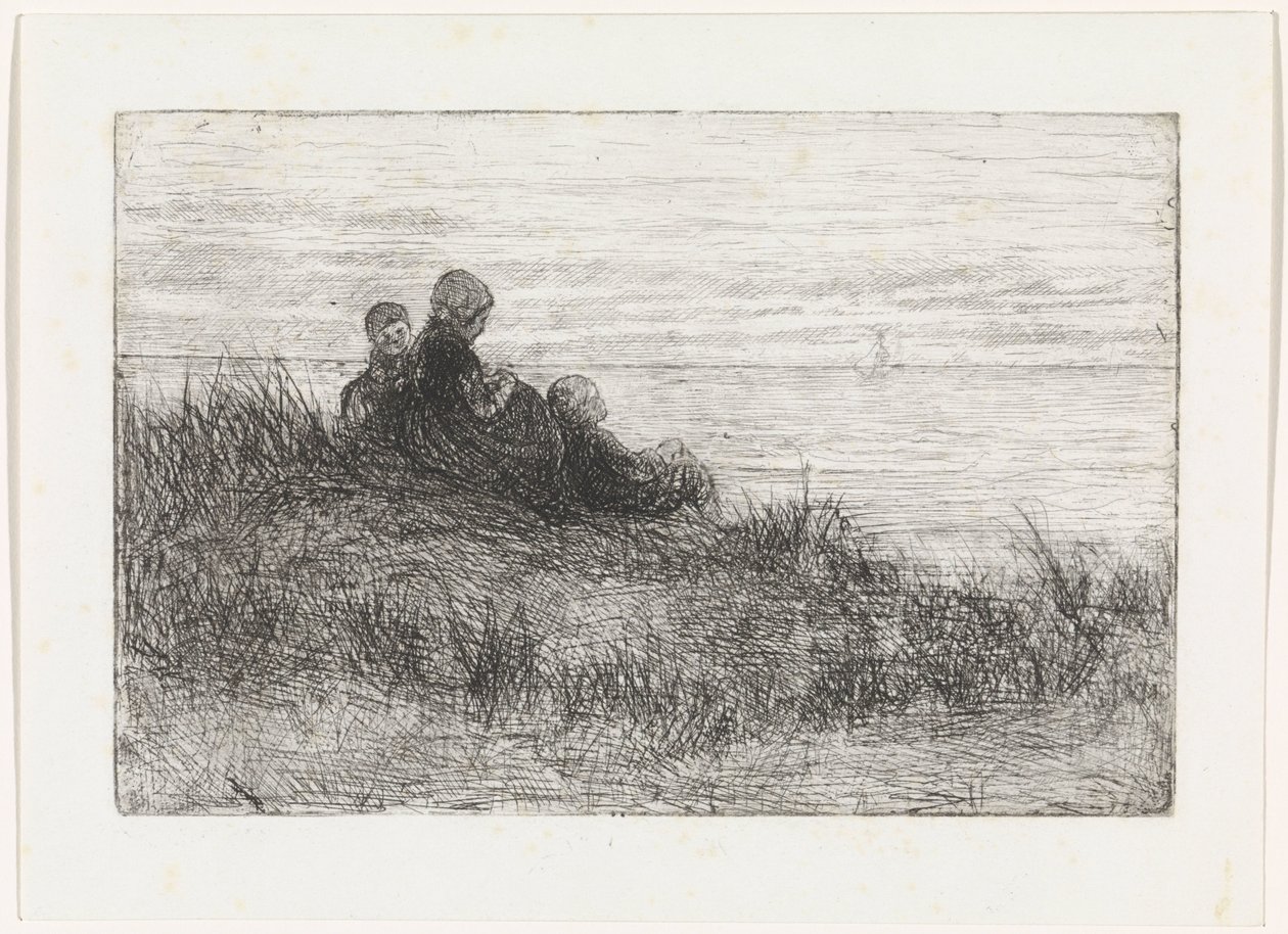 Sanddynelandskap med mor og barn av Jozef Israëls