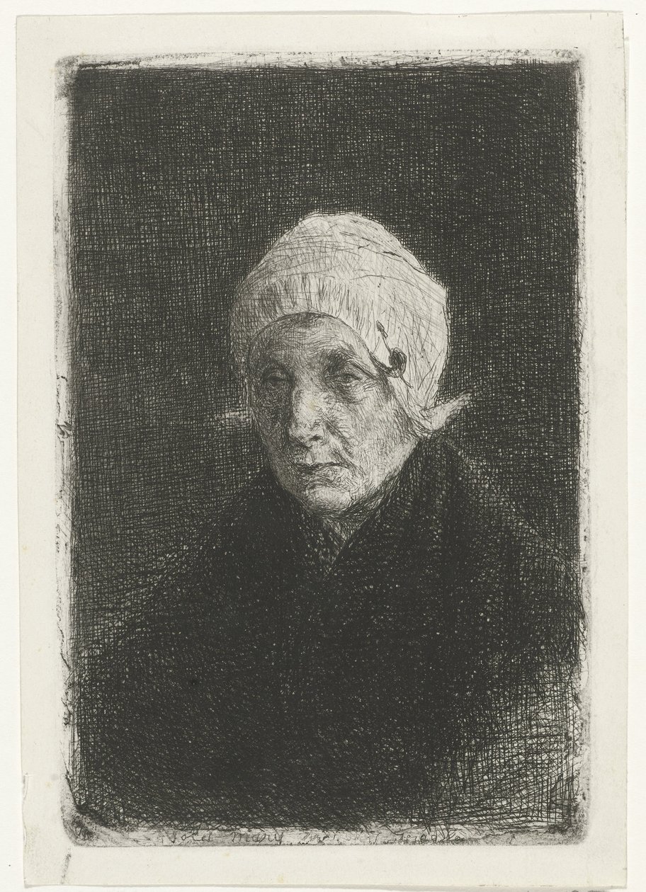gammel dame Katwijk Old Mary (tittel på objekt) av Jozef Israëls