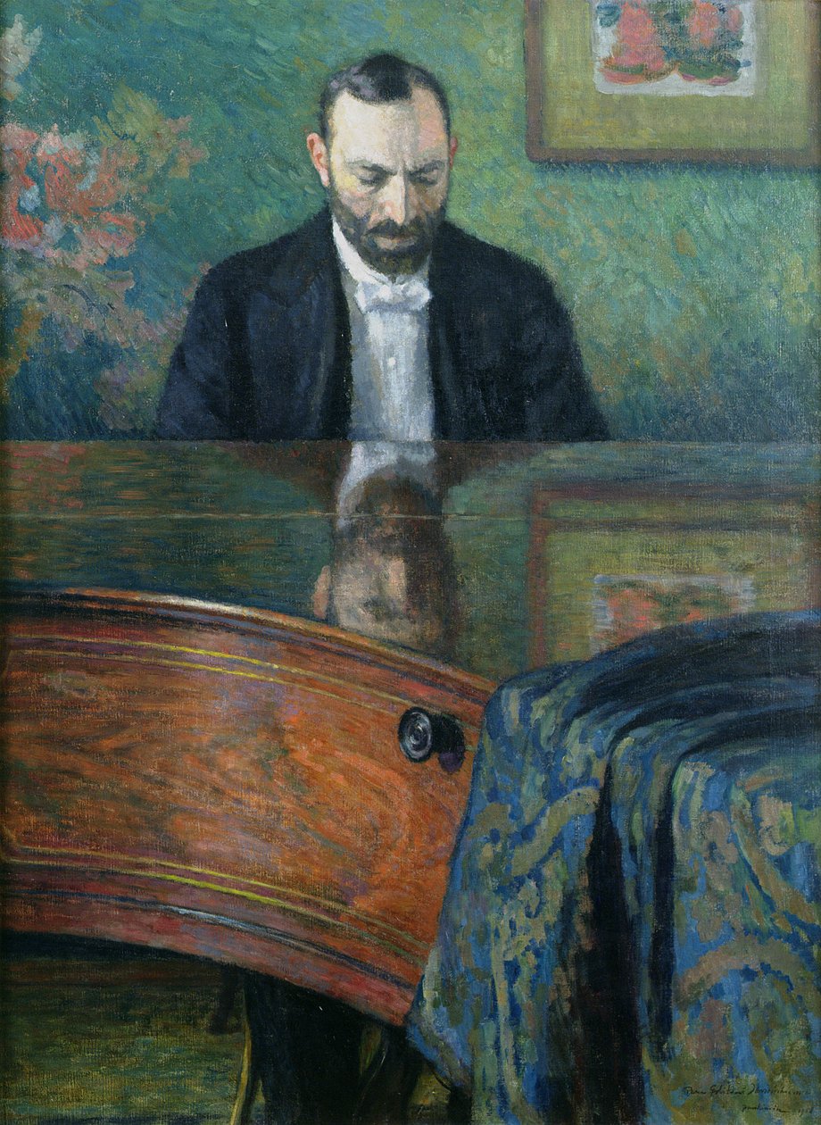 Feliks Jasienski (1861-1929) ved pianoet, 1908 av Jozef Pankiewicz