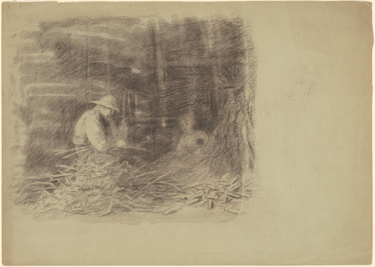 Farmers Shucking Corn [recto] av Jr. Enoch Wood Perry