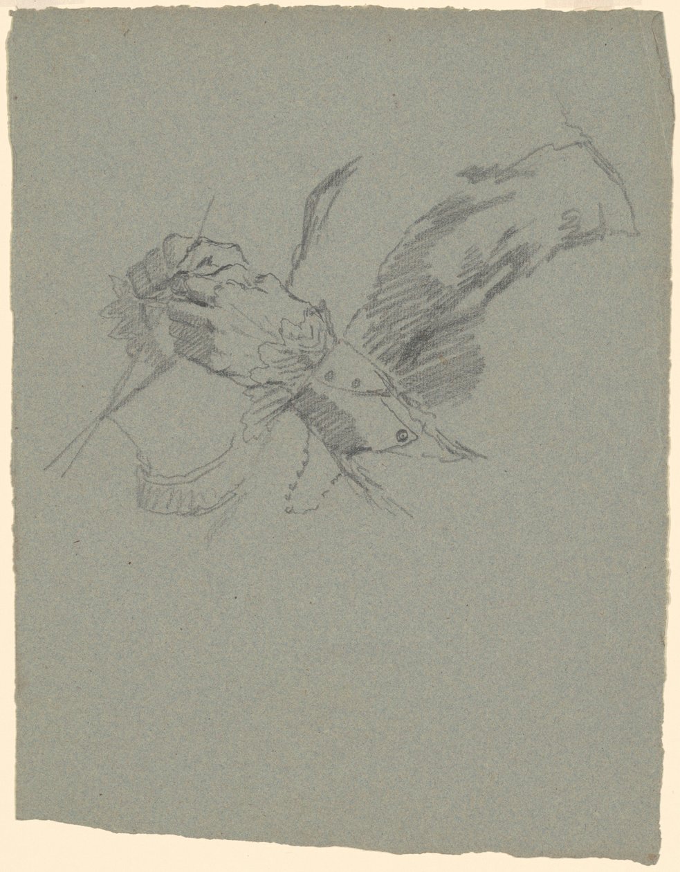 Studie av håndstrikking [recto] av Jr. Enoch Wood Perry