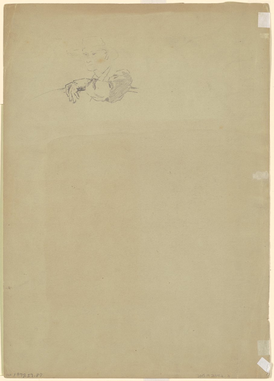 Studie av en bonde [verso] av Jr. Enoch Wood Perry