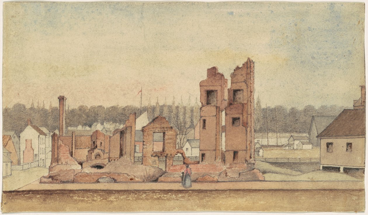 Ruinene av en taverna, Petersburg, Virginia av Jr. William Skinner Simpson