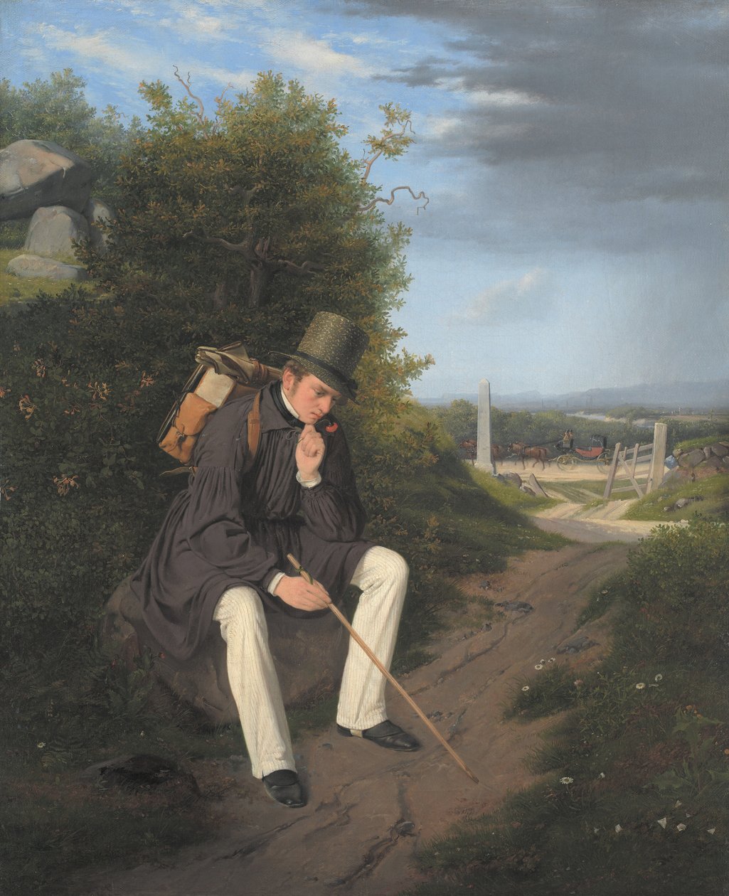 En kunstner hviler ved veikanten av Jørgen Roed