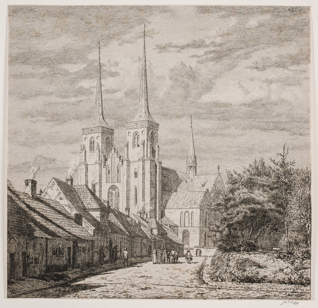 Roskilde domkirke, sett fra sørvest av Jørgen Roed