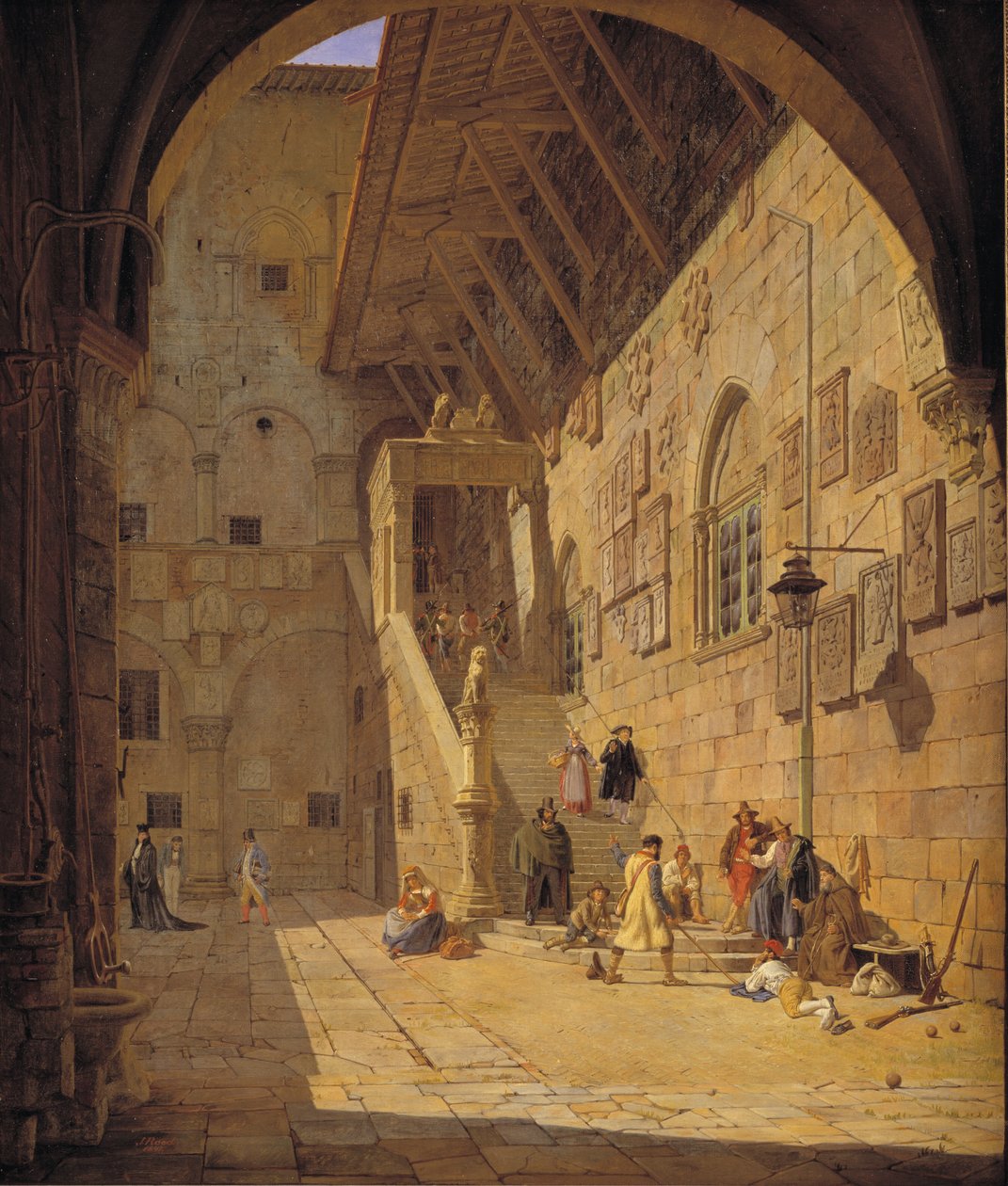 Gårdsplassen til Palazzo del Bargello. Firenze av Jørgen Roed