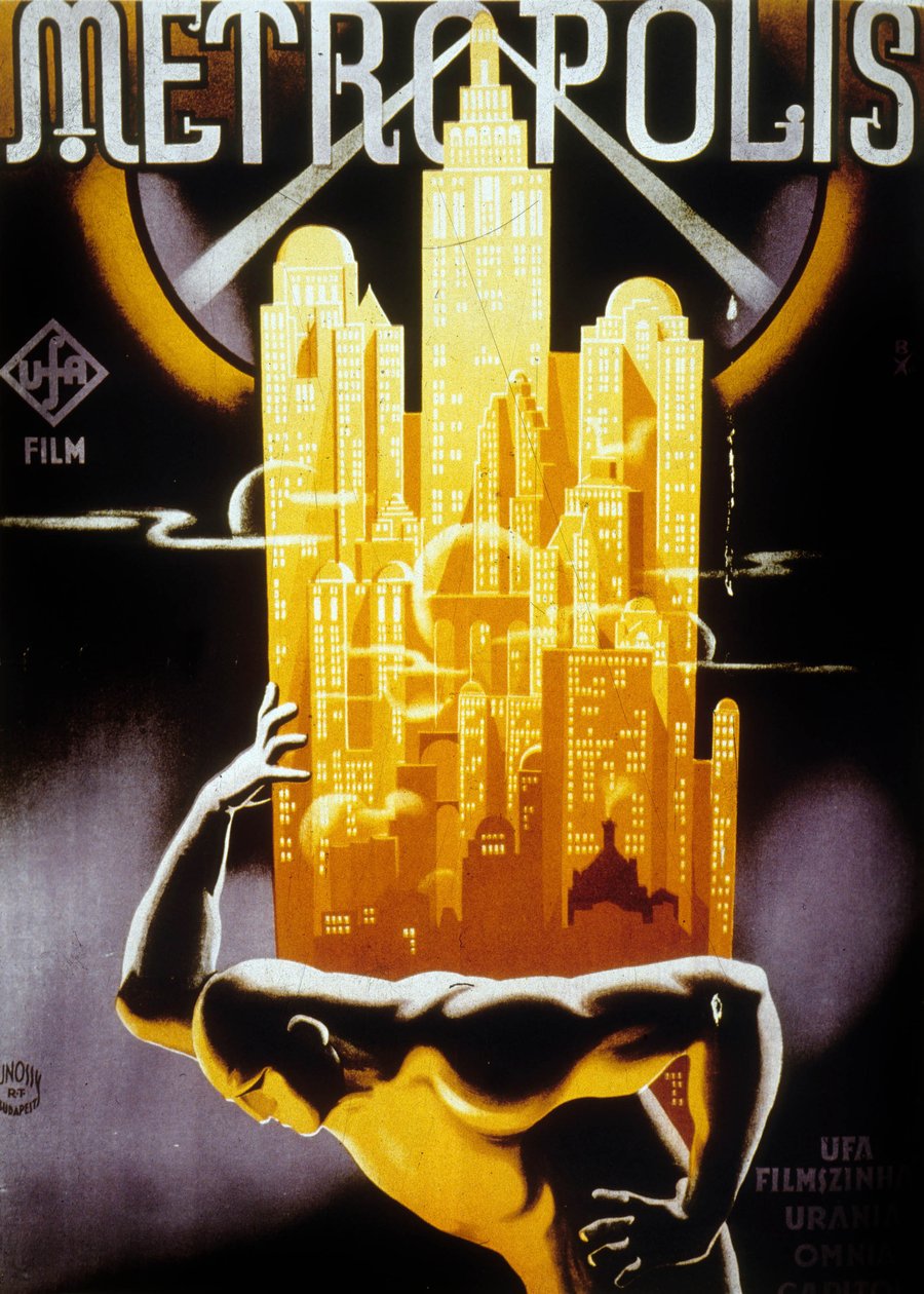 Plakat for den ungarske utgivelsen av Metropolis, regissert av Fritz Lang, 1927 av Jósef Bottlik