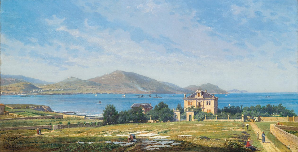 Utsikt over El Abra, Bilbao, fra Algorta av Juan de Barroeta