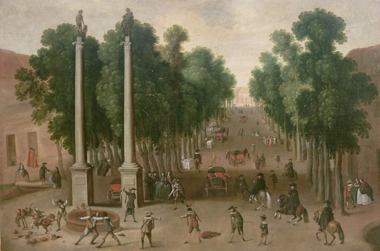 Et markedstorg i Sevilla, ca. 1650 av Juan Bautista Martinez Del Mazo