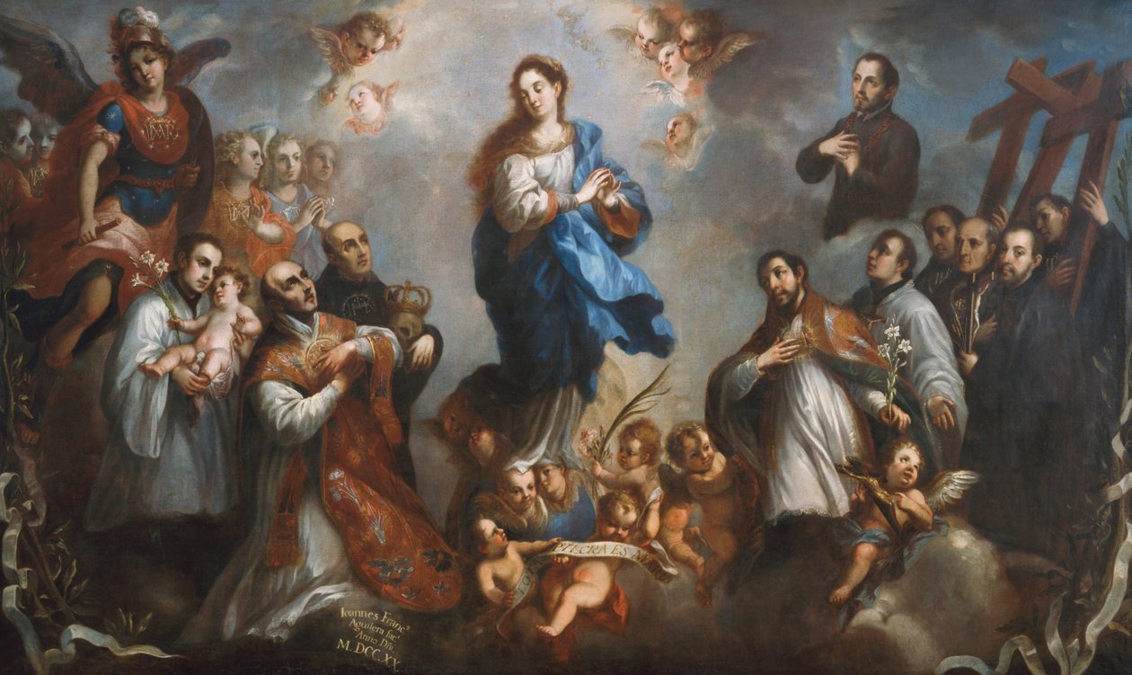 Den ulastelige unnfangelse med jesuittene av Juan Francisco de Aguilera