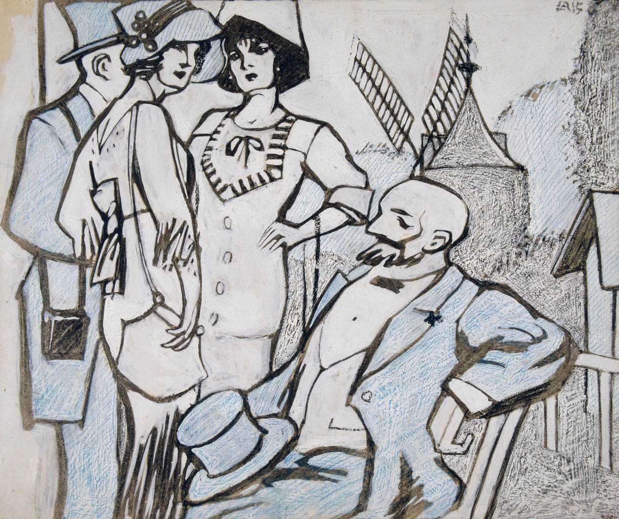 På Longchamps -løpene av Juan Gris