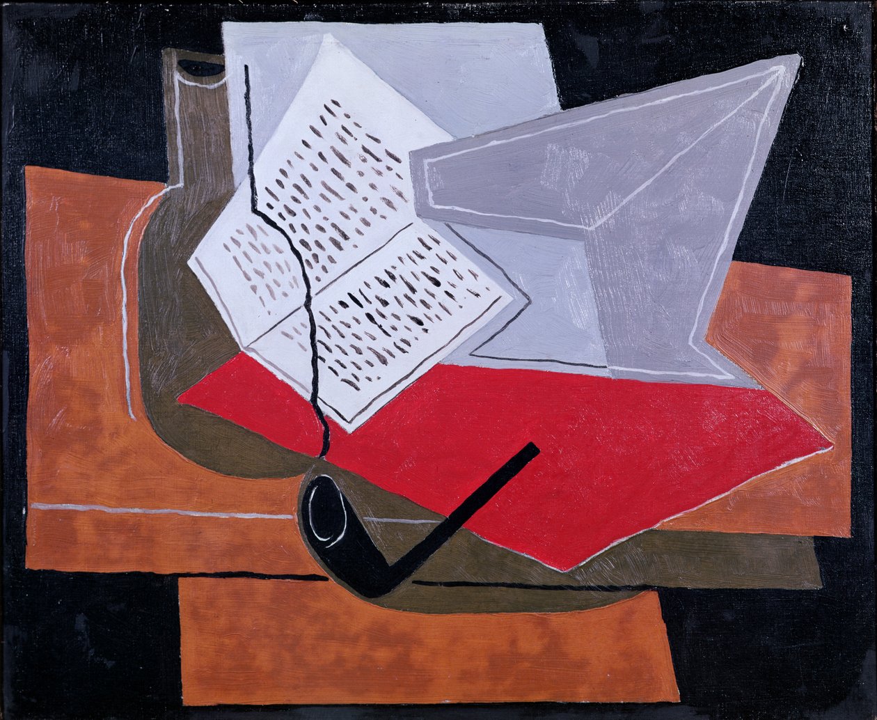 Skål og bok av Juan Gris