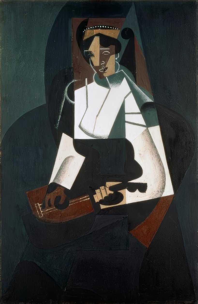 Kvinnen med mandolinen av Juan Gris
