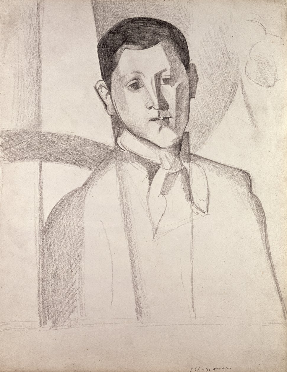 Portrett etter Cezanne (fargestift på papir) av Juan Gris