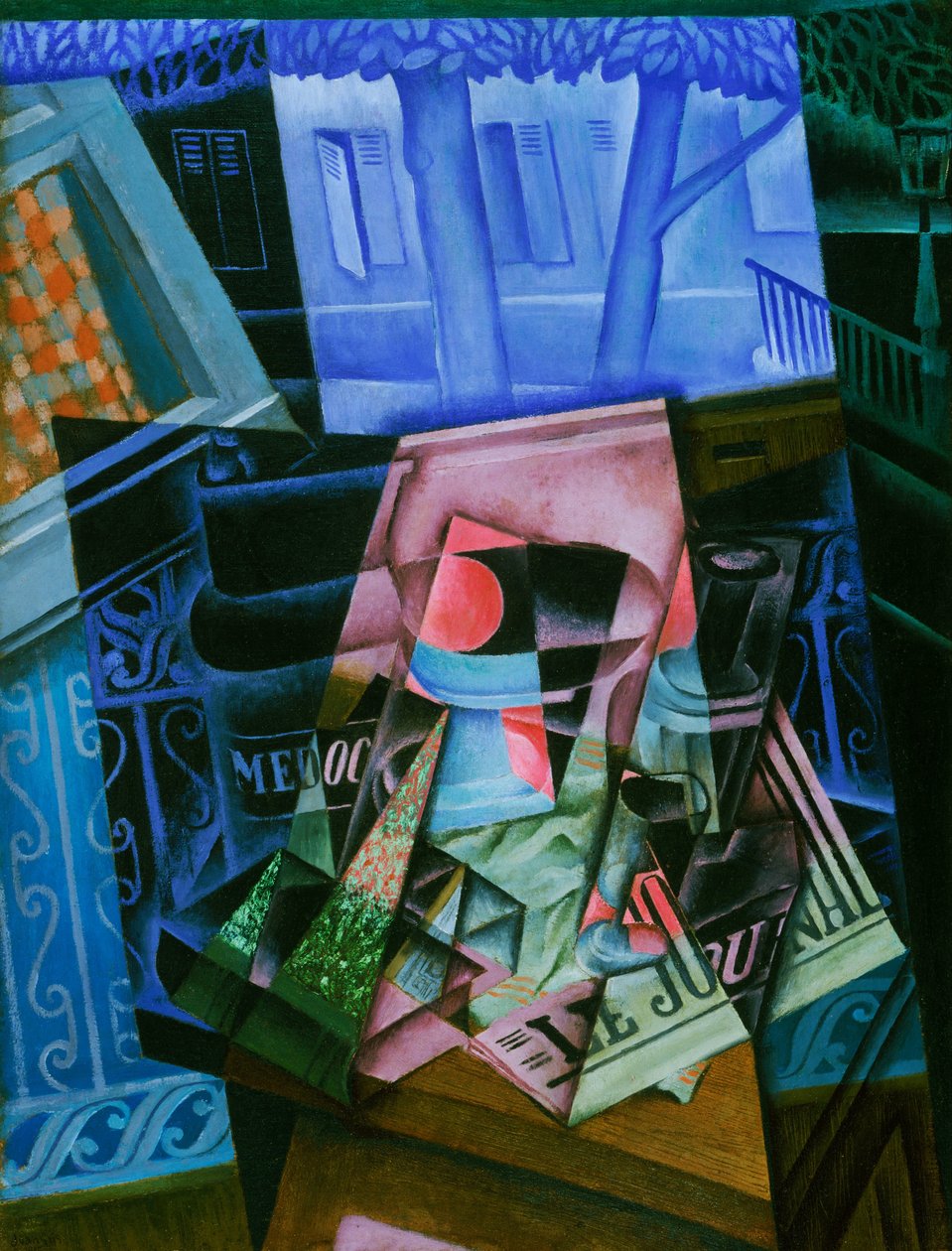 Stilleben foran et åpent vindu, Place Ravignan av Juan Gris