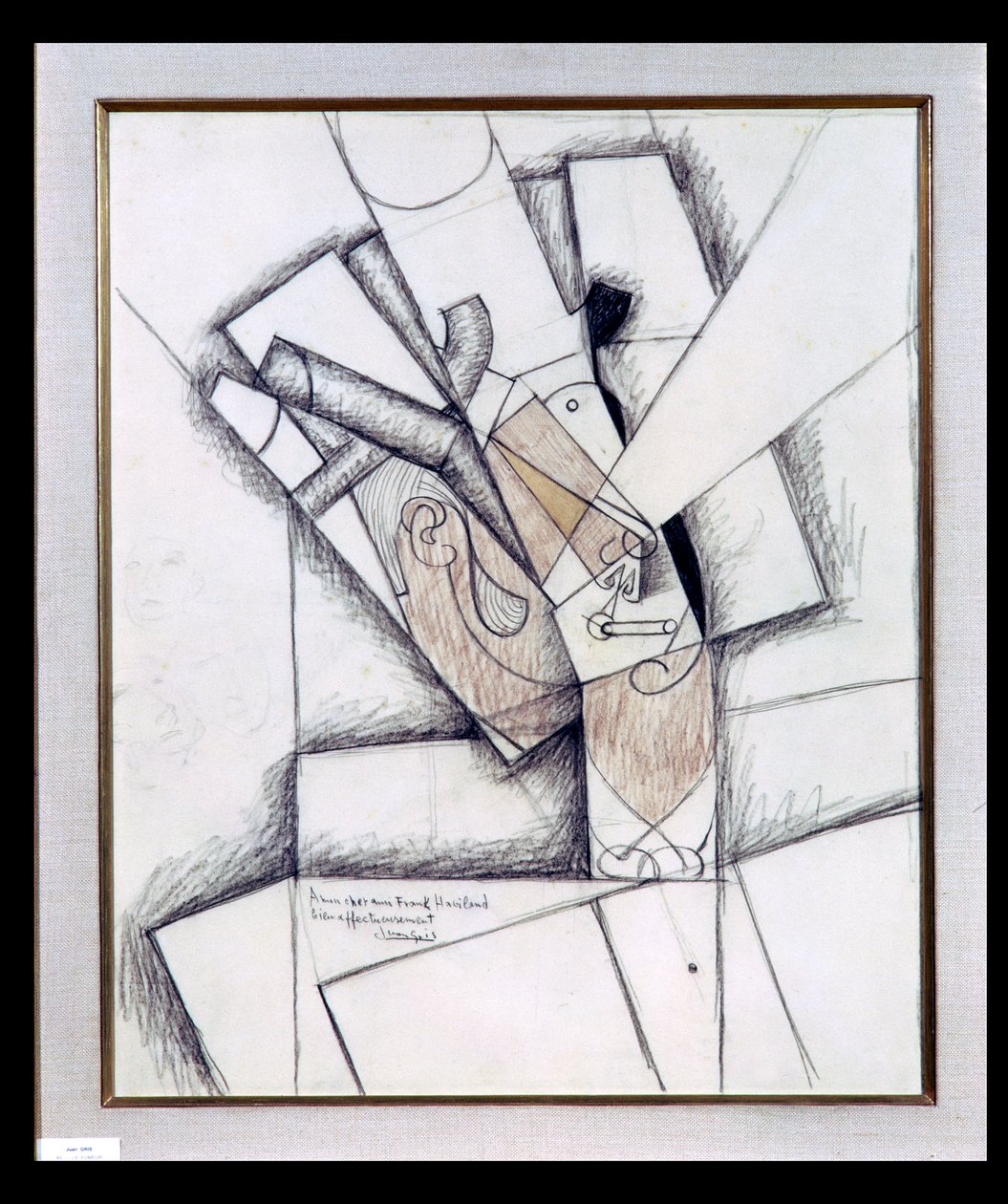 The Smoker, 1912 (kull og rødt kritt på papir) av Juan Gris