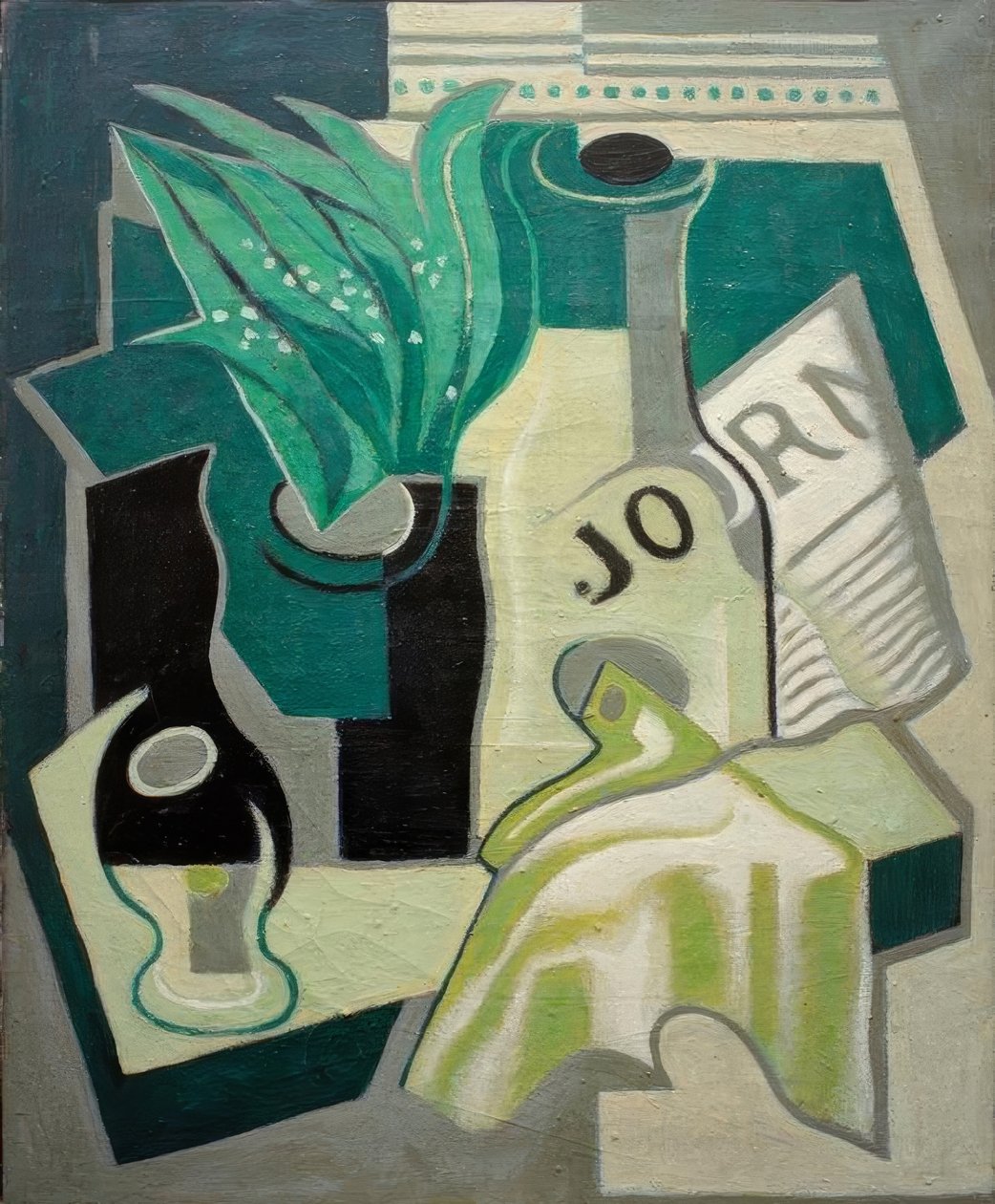 Vase med liljekonvaller av Juan Gris