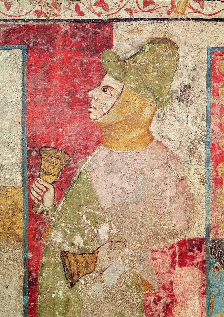 De kvinnelige hellige ved graven og oppstandelsen, detalj av Bell Ringer, 1330 av Juan Oliver