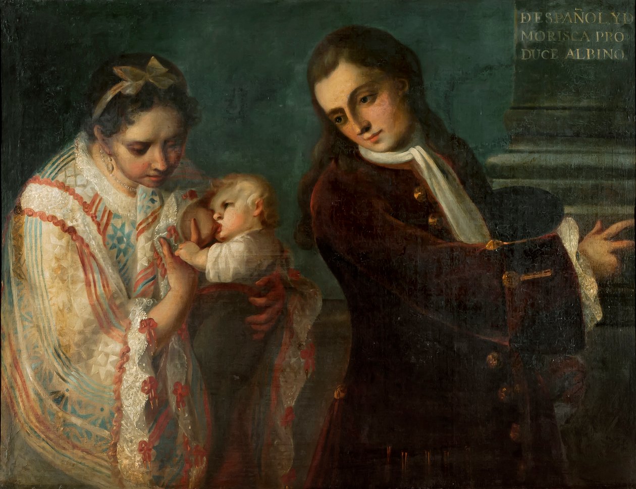 Spanjolen og Morisca produserer en albino, ca. 1715 av Juan Rodríguez Juárez