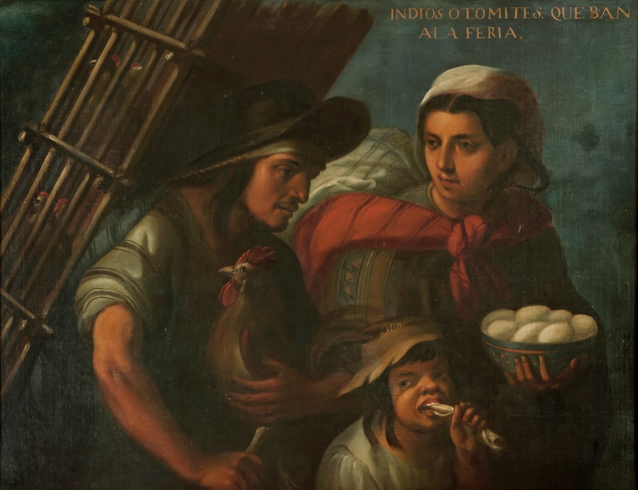 Otomi-indianere på vei til messen, ca. 1715 av Juan Rodríguez Juárez