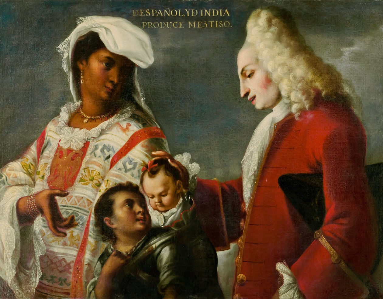 Spanjolen og indianeren produserer en mestis, ca. 1715 av Juan Rodríguez Juárez
