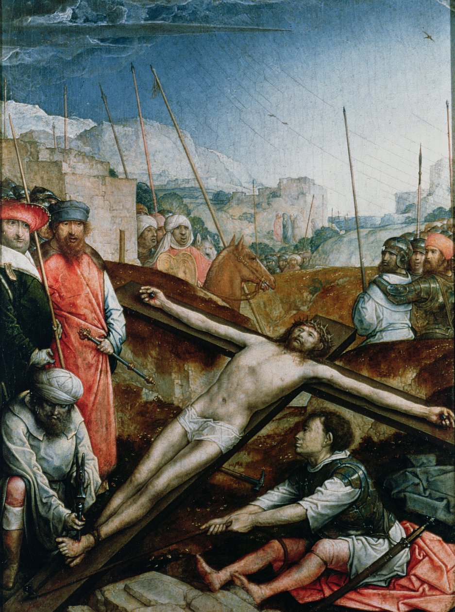 Kristus reist på korset, 1496-1504 (panel) av Juan de Flandes