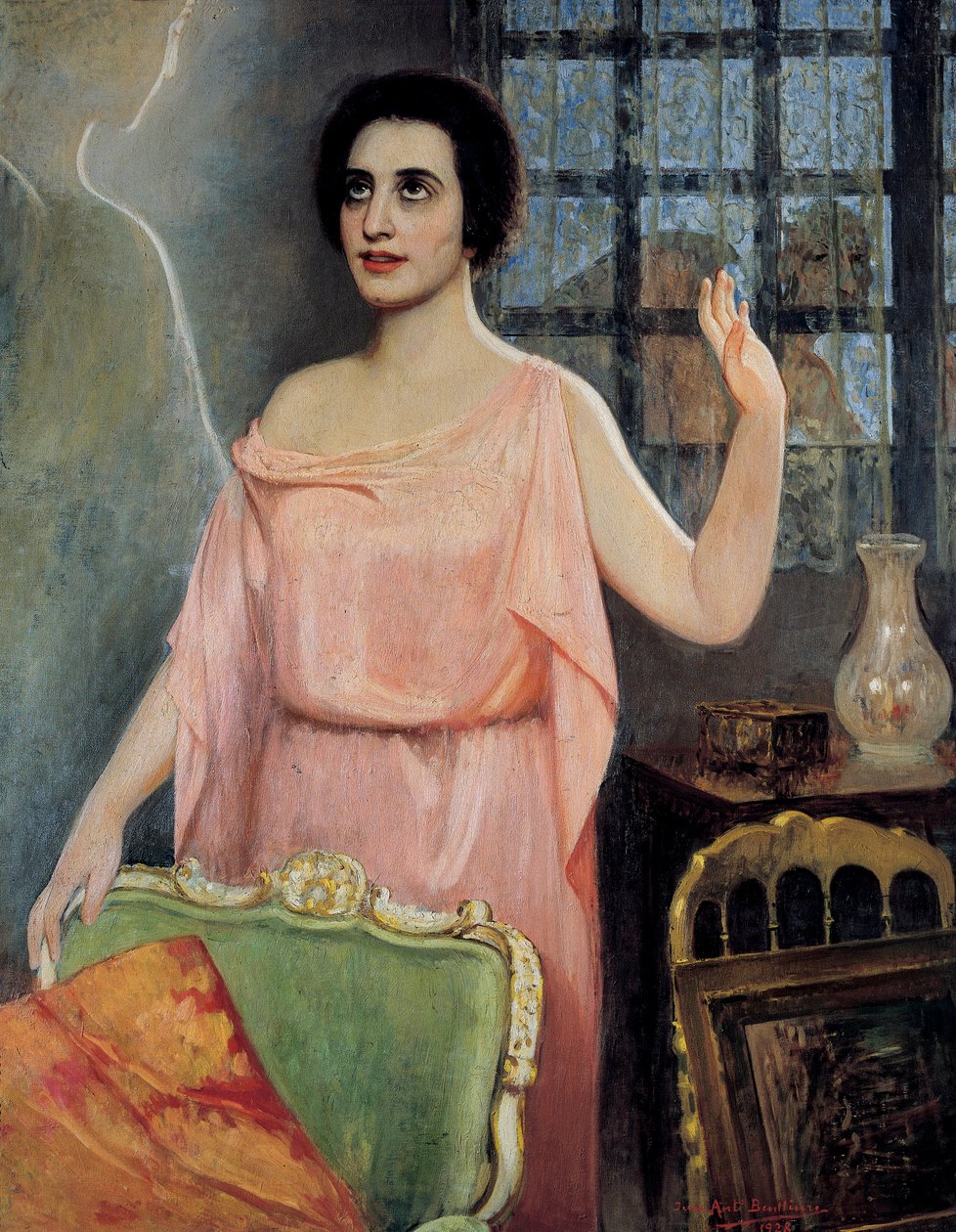 Portrett av Margarita Xirgu (1888-1969), i "la Xirgu en cristalline", av Quinteros-brødrene (olje på lerret) av Juan Antonio Benlliure y Gil