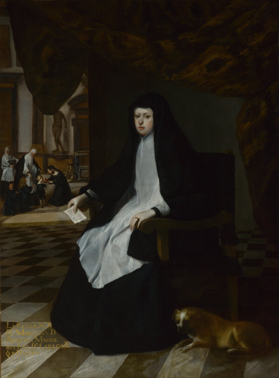 Dronning Mariana av Spania i sorg, 1666 av Juan Bautista Martinez Del Mazo