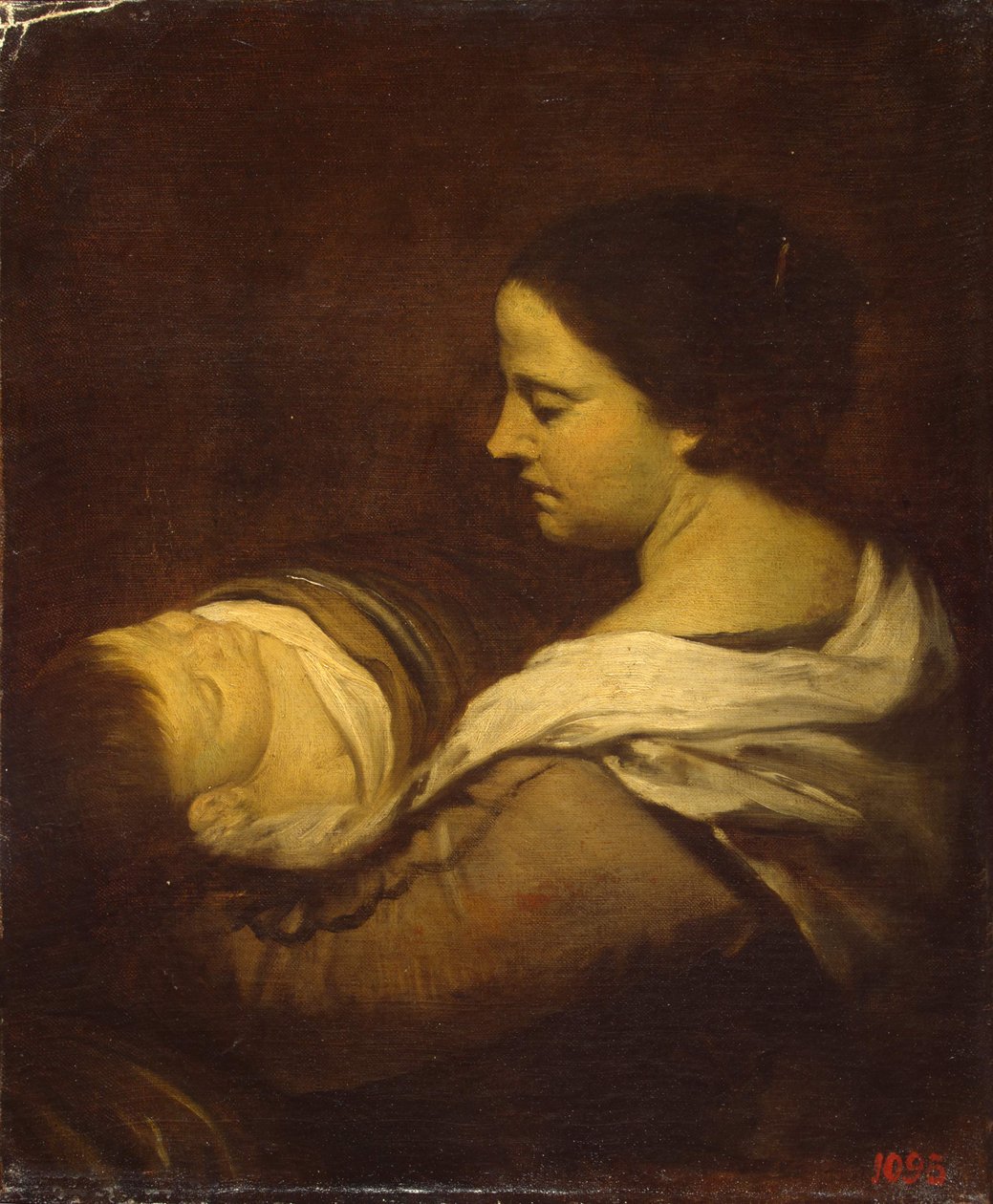 Kvinne med sovende barn, ca. 1660. av Juan Bautista Martinez Del Mazo