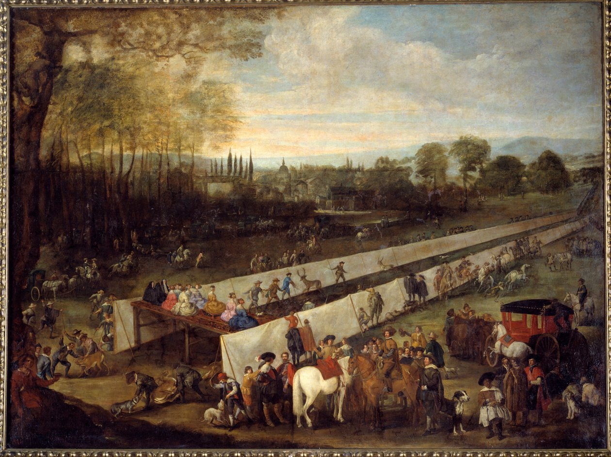 La chasse de tabladillo a Aranjuez Maleri av Juan Bautista del Mazo (1612-1667) 1600-tallet Madrid, Musee du Prado av Juan Bautista Martinez del (attr. to) Mazo