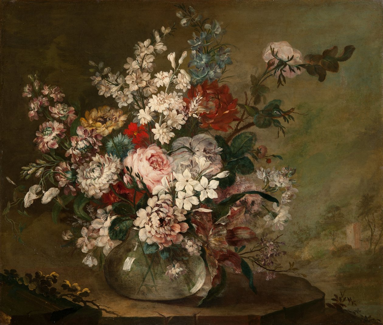 Stilleben med blomster i en vase, ca. 1780-1790 av Juan Bautista Romero