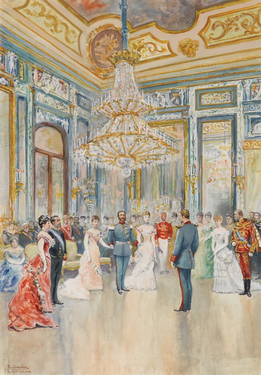 Bryllupet til prins Ludwig Ferdinand av Bayern med Infanta Maria de la Paz fra Spania 2. april av Juan Comba y Garcia