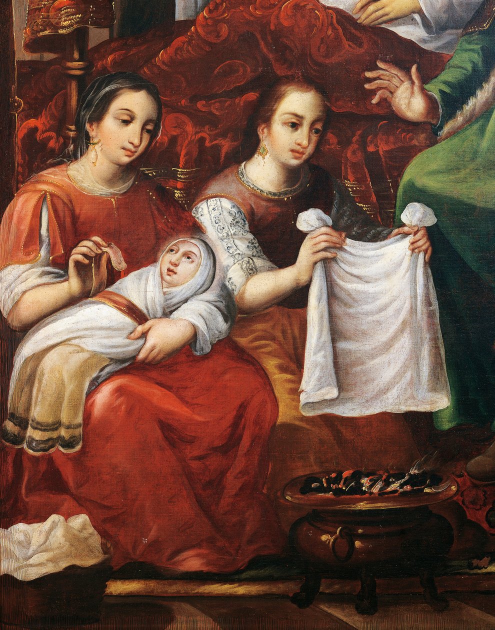 Marias fødsel, av Juan Correa (cirka 1646-1716), Detalj av Juan Correa