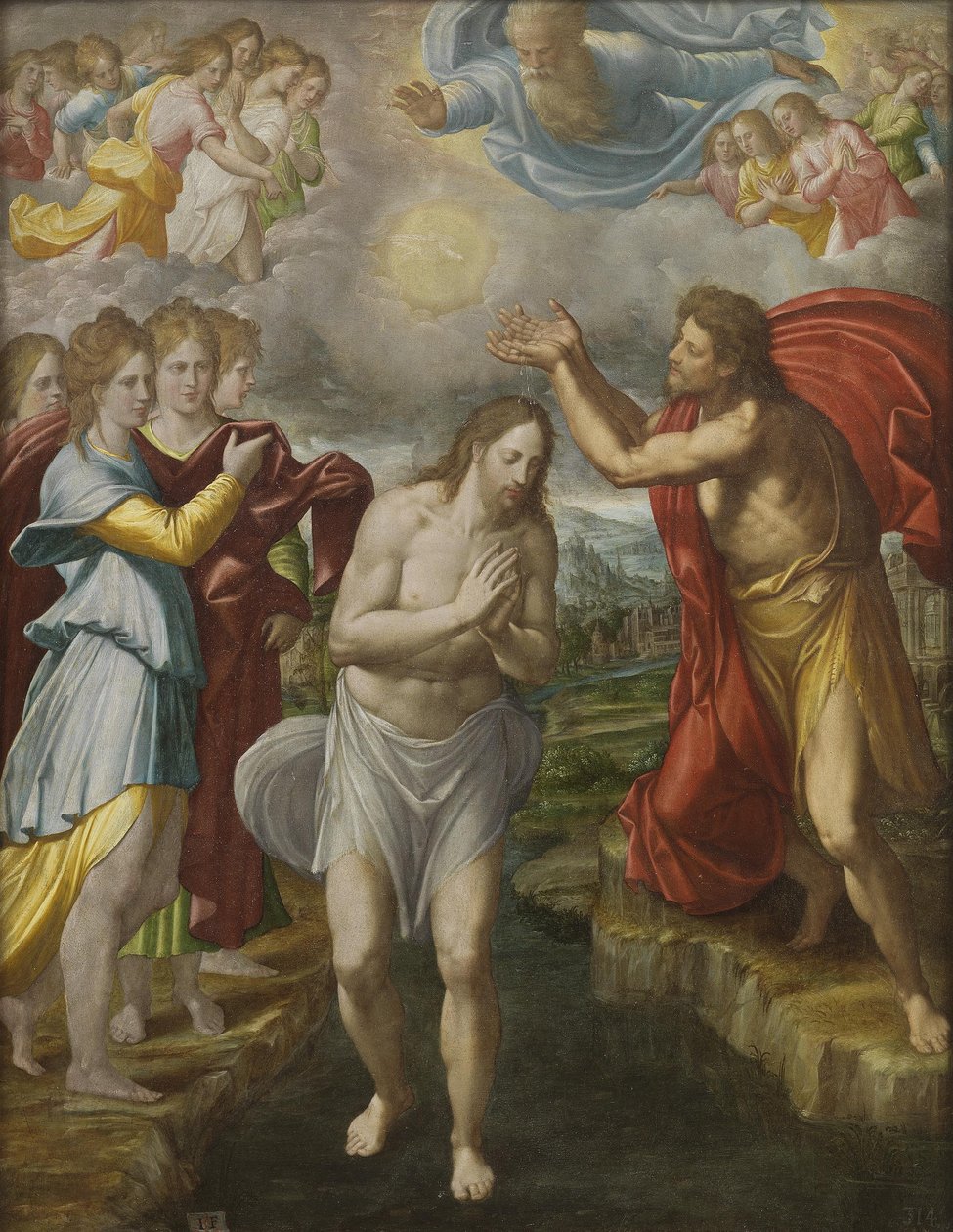 Kristi dåp, ca. 1567 av Juan Fernandez de Navarrete