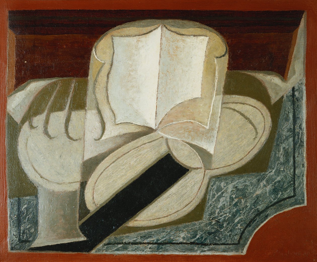 Bøker og gitar; Boken og gitaren, 1925 av Juan Gris