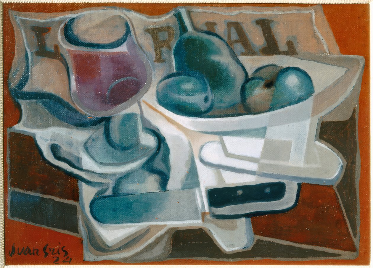 Skål og glass av Juan Gris