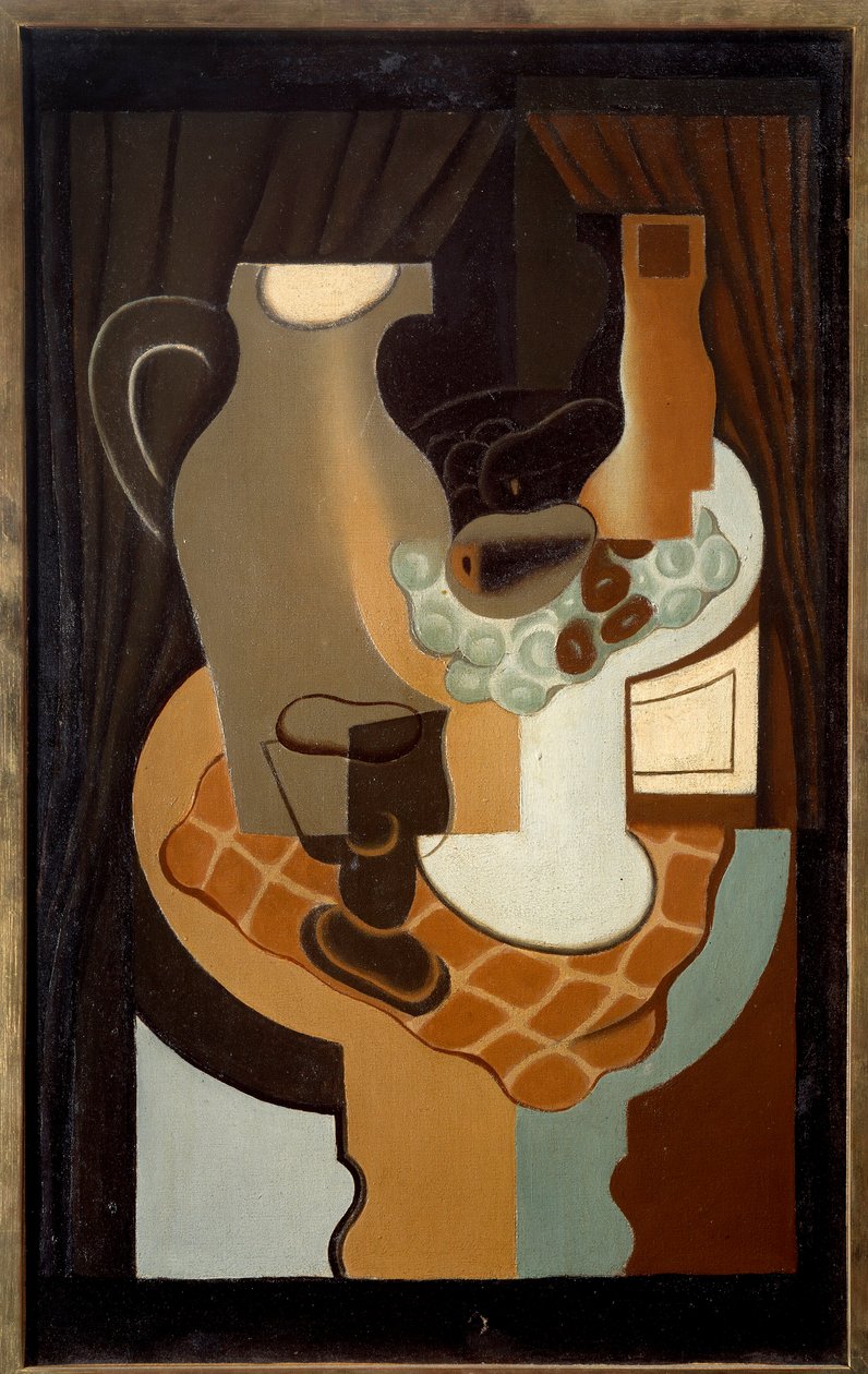 Broc og kompotter. Maleri av Juan Gris (1887-1927) av Juan Gris